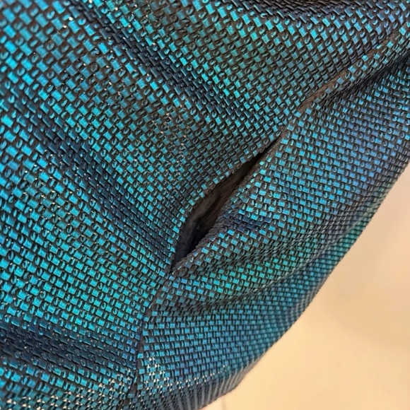 Free People Women's Turquoise and Black Shimmer Long Sleeve Mini Dress XS NWT - Picture 7 of 7